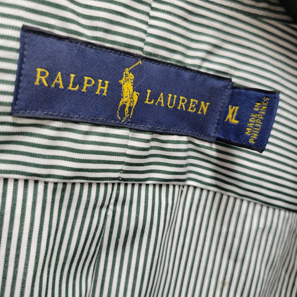 Ralph Lauren Men's Long-Sleeves Green Stripes Button Down Shirt Size XL NWT $89 - Picture 6 of 7